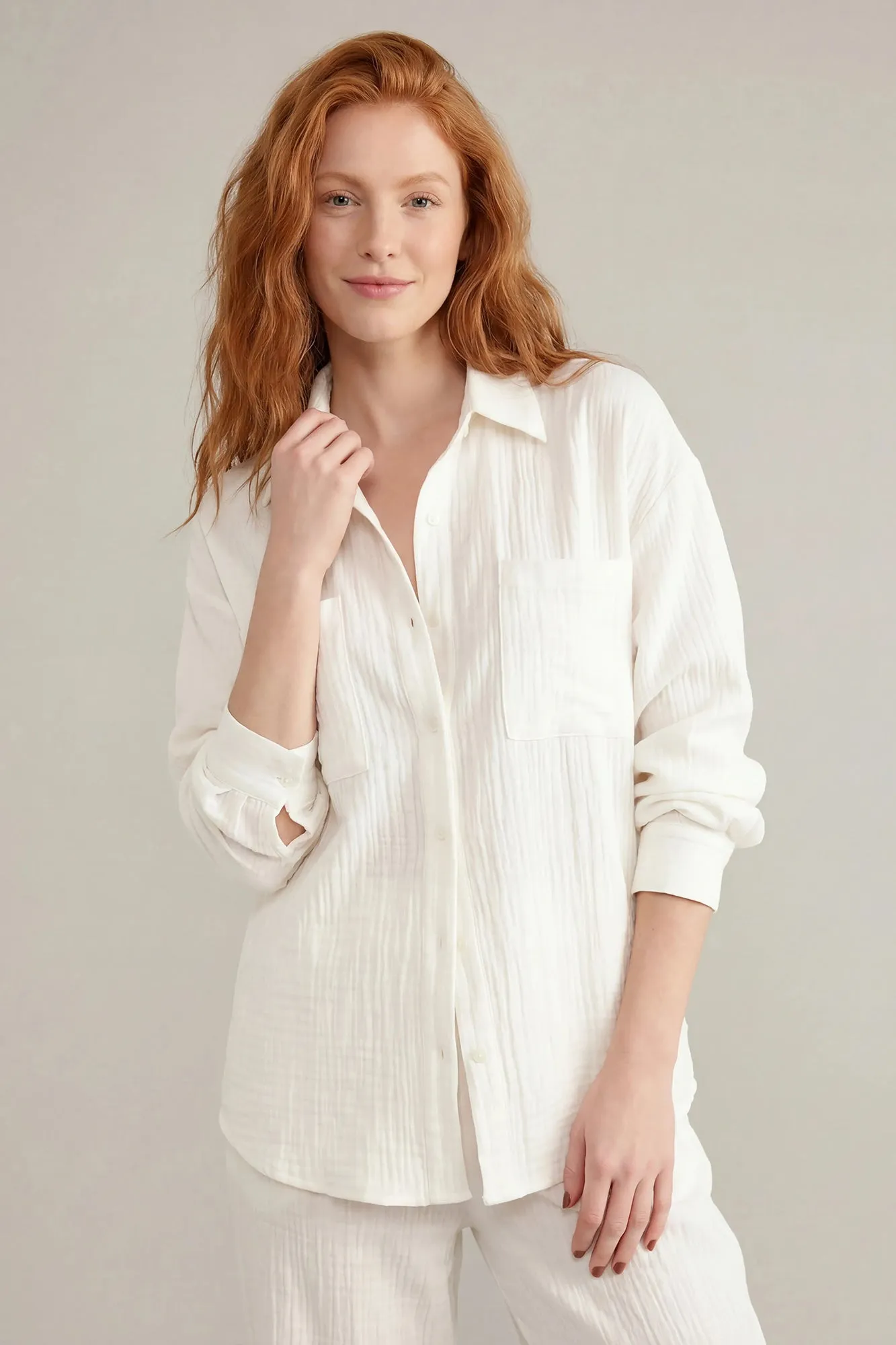 Textured Button-Up Top sold by Charlotte Russe product image thumbnail 4