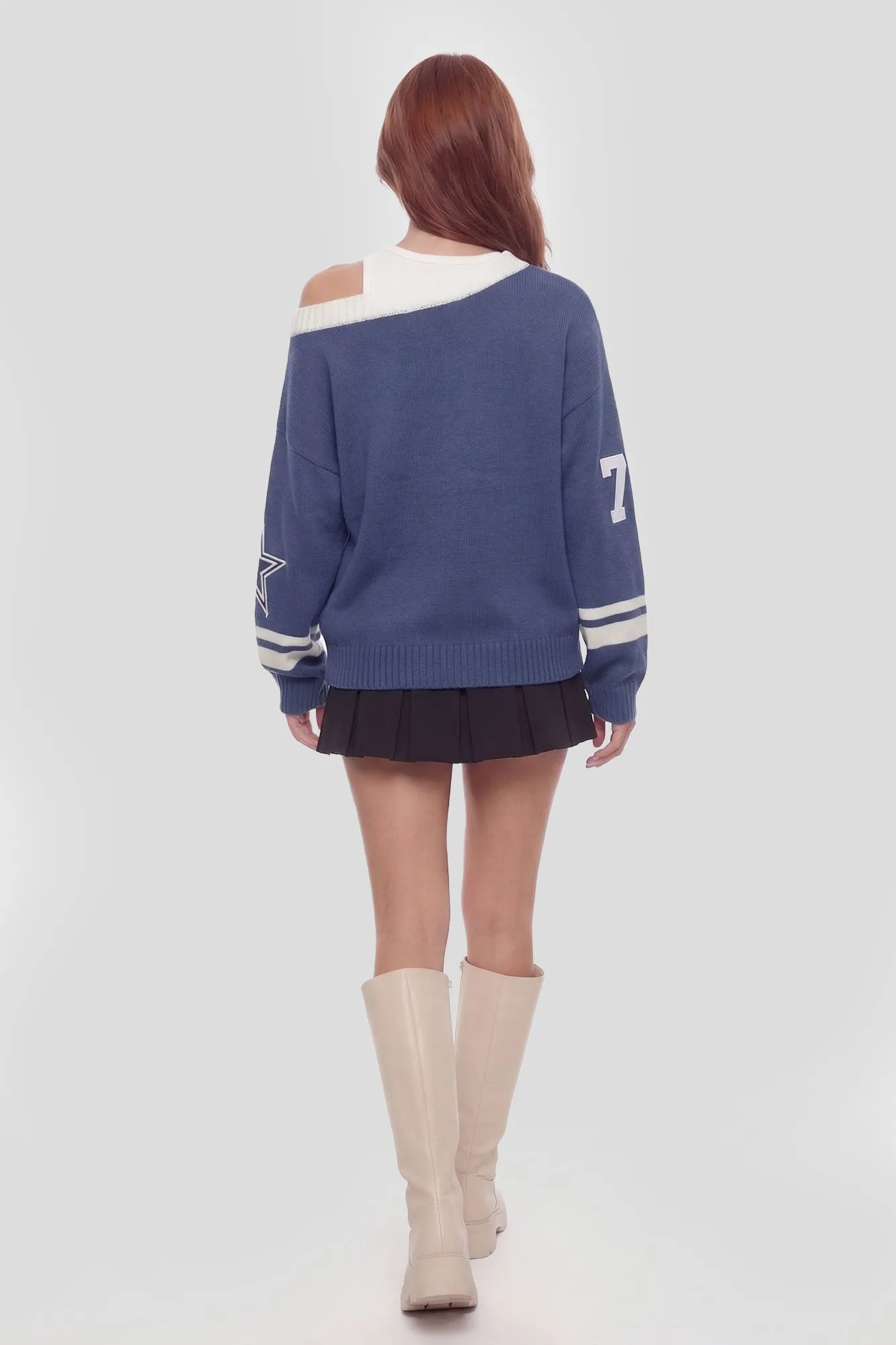 Oversized V-Neck Varsity Sweater sold by Charlotte Russe product image thumbnail 2