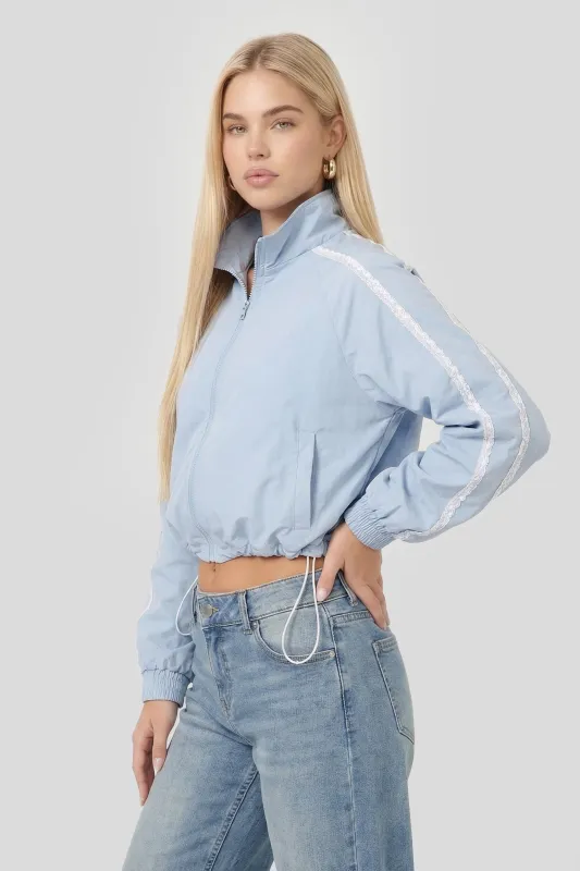 Lace Trim Windbreaker made by Charlotte Russe