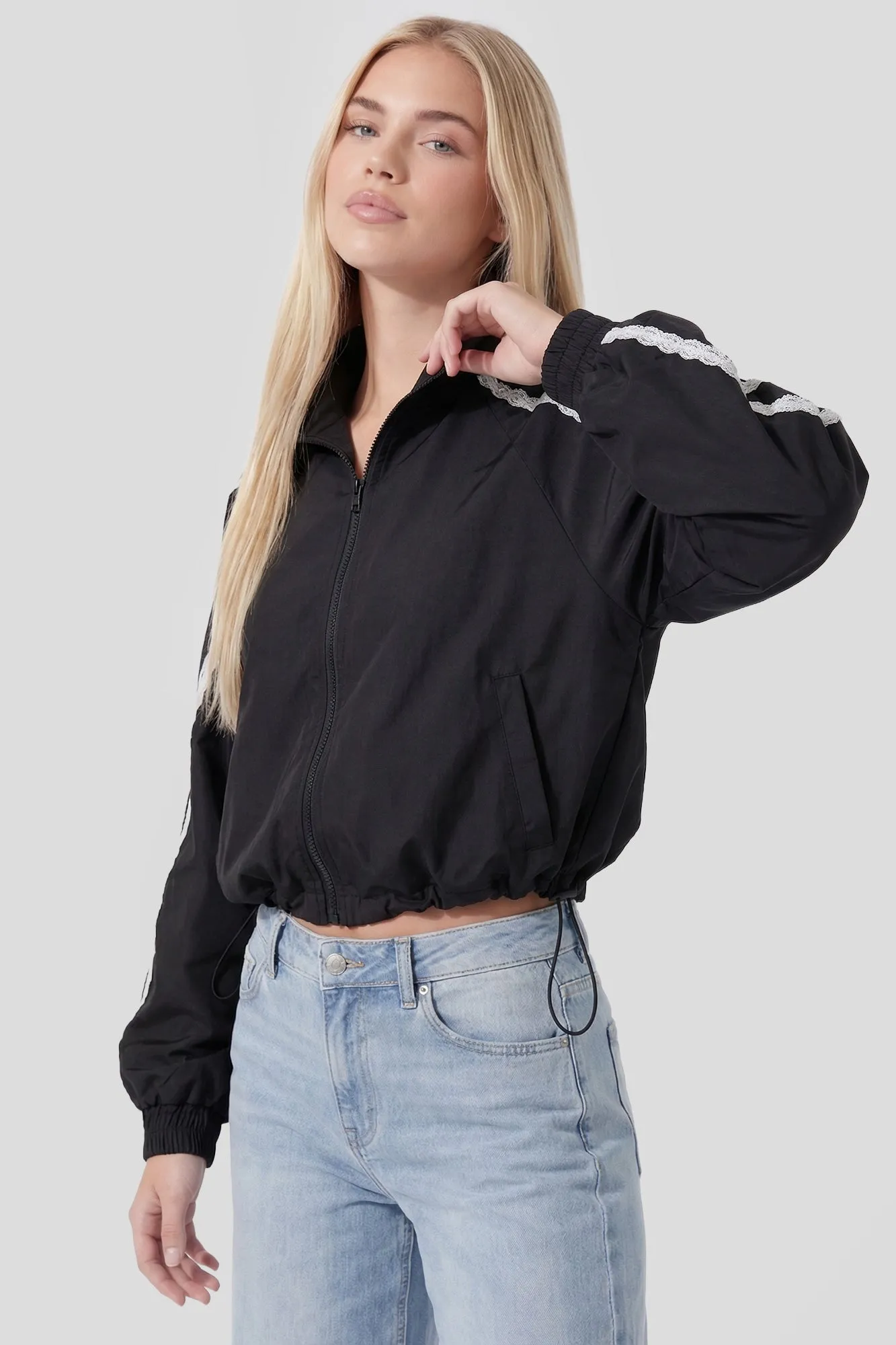 Lace Trim Windbreaker sold by Charlotte Russe product image thumbnail 4