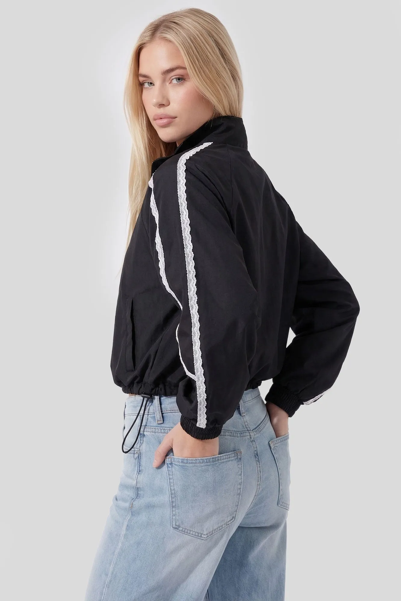 Lace Trim Windbreaker sold by Charlotte Russe product image thumbnail 5