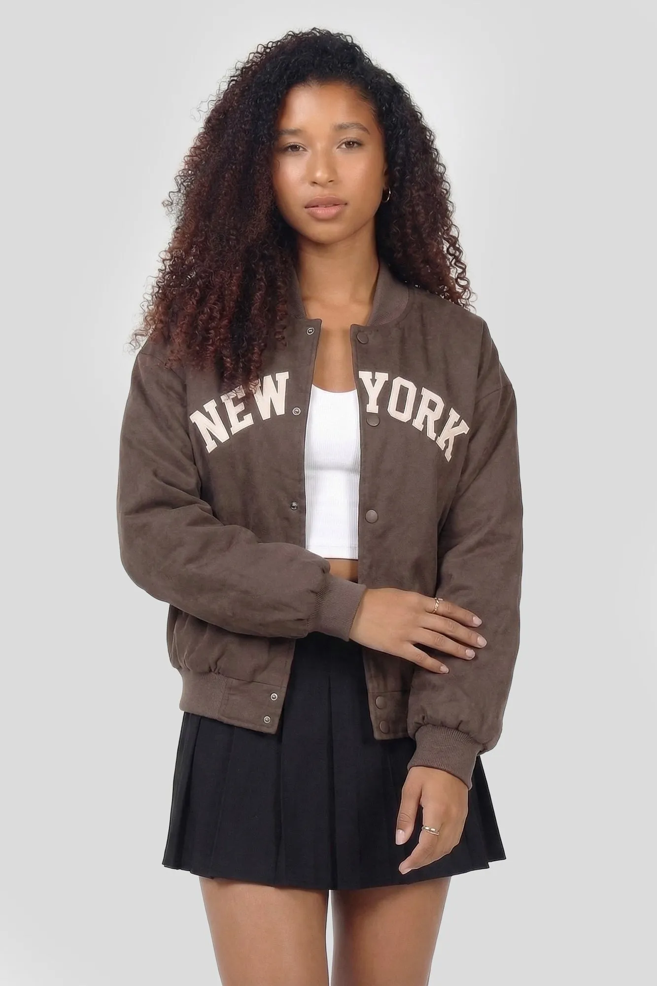 New York Bomber Jacket sold by Charlotte Russe product image thumbnail 4