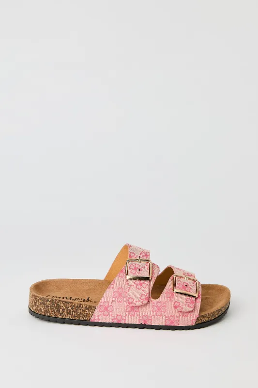 Buckle Cork Slide Sandal made by Stitches