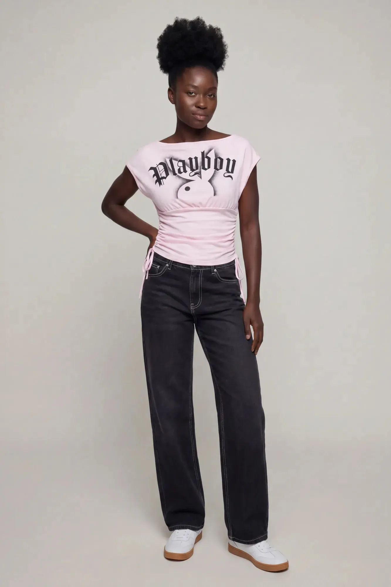 Playboy Contour Boat Neck Cinched Top sold by Charlotte Russe product image thumbnail 3