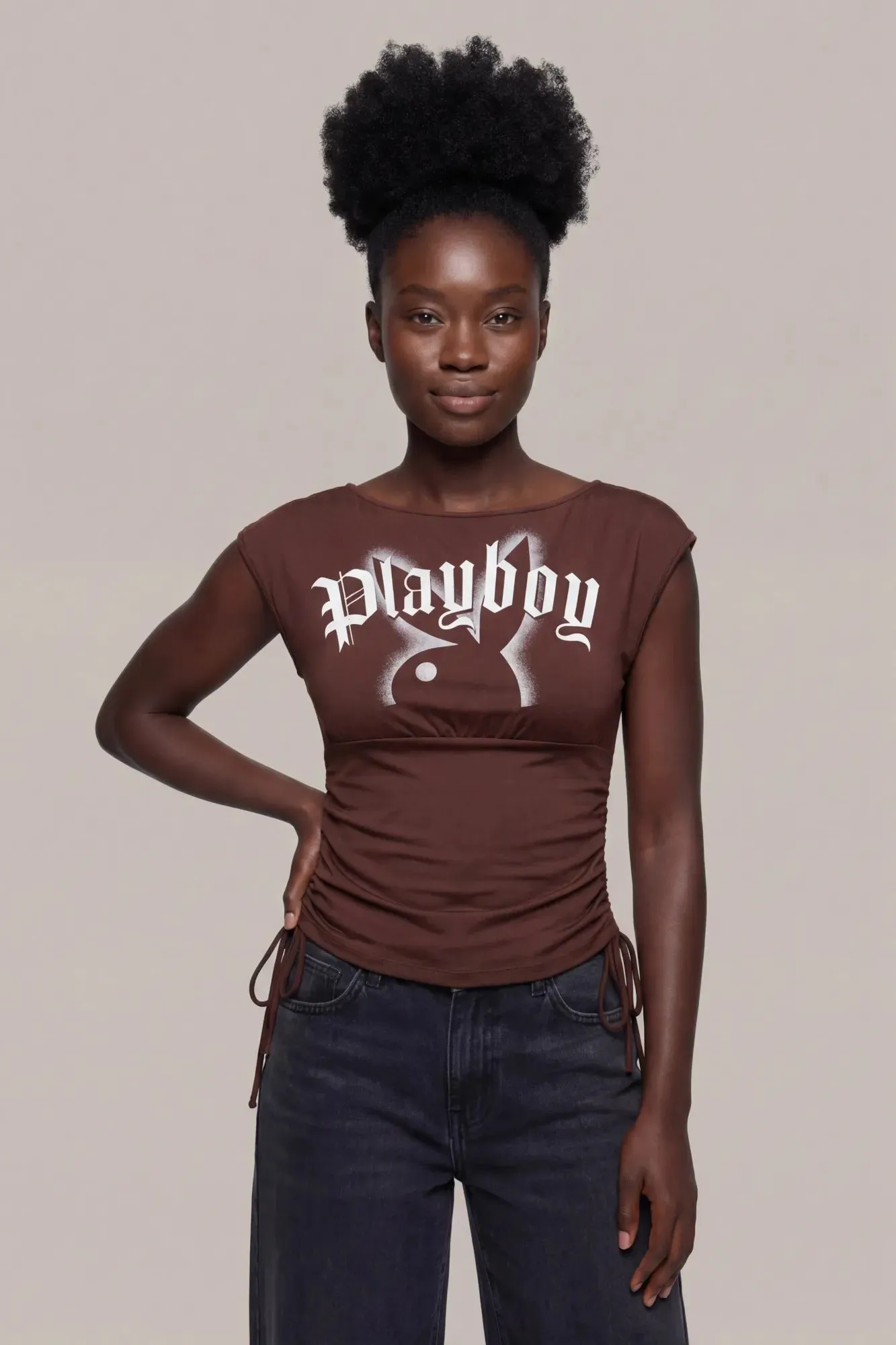 Playboy Contour Boat Neck Cinched Top sold by Charlotte Russe product image thumbnail 5