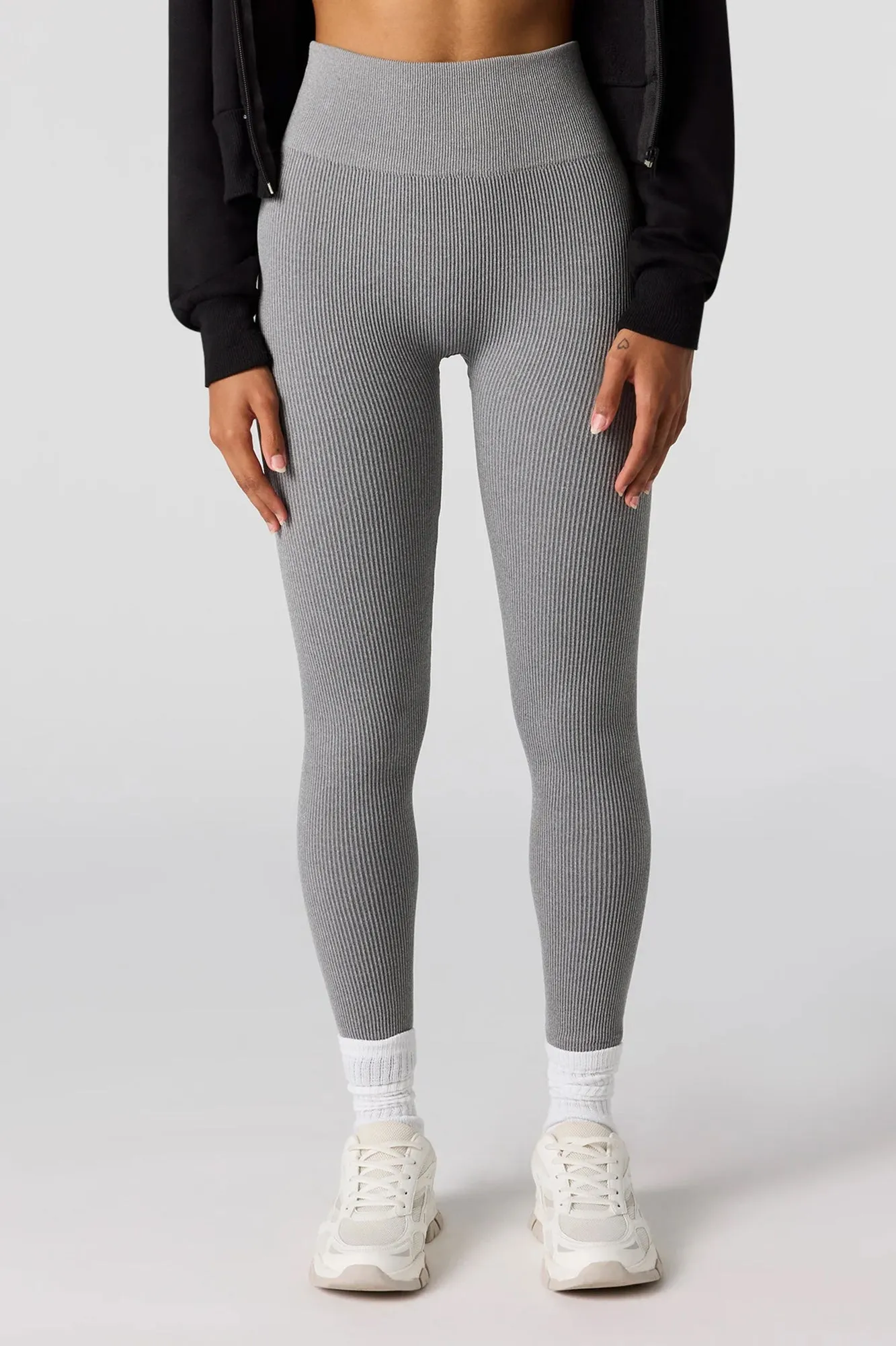 High Rise Seamless Ribbed Legging sold by Charlotte Russe product image thumbnail 2