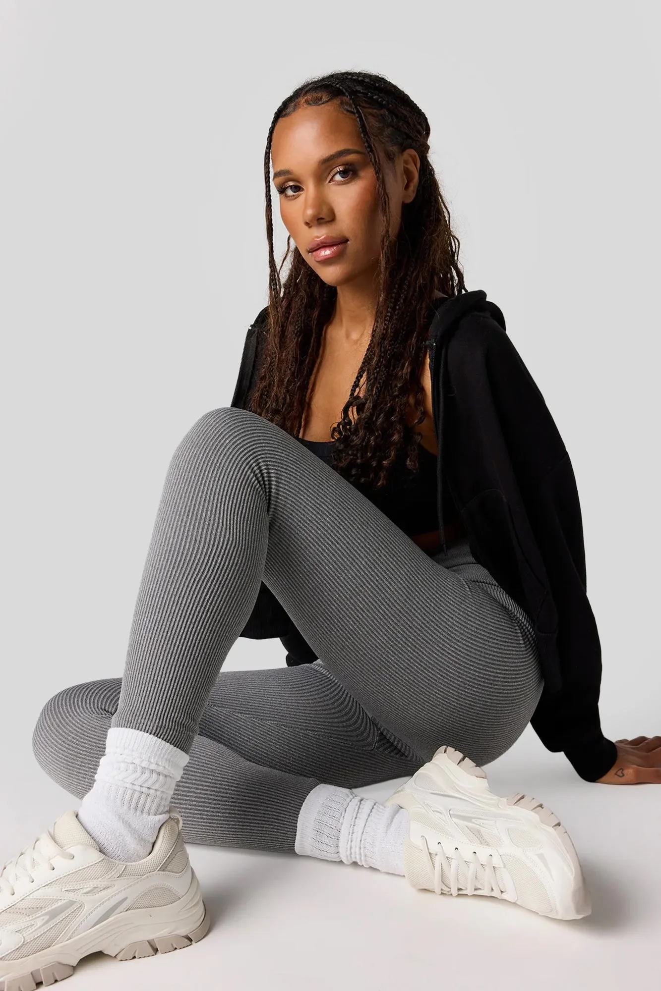 High Rise Seamless Ribbed Legging sold by Charlotte Russe product image thumbnail 4