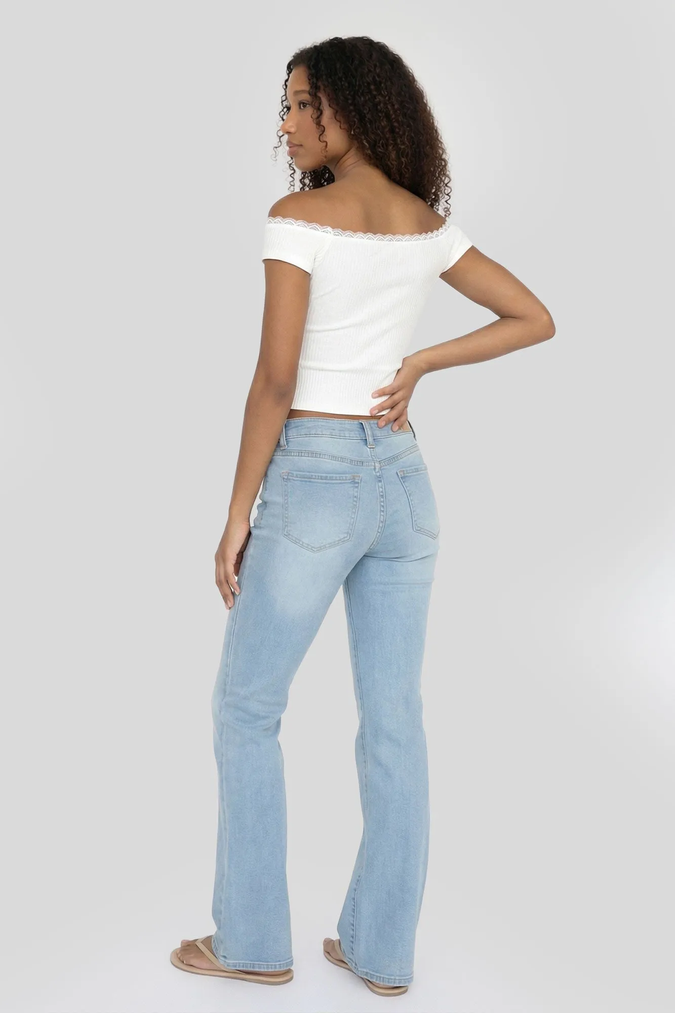 Ribbed Lace Trim Off Shoulder Top sold by Charlotte Russe product image thumbnail 4