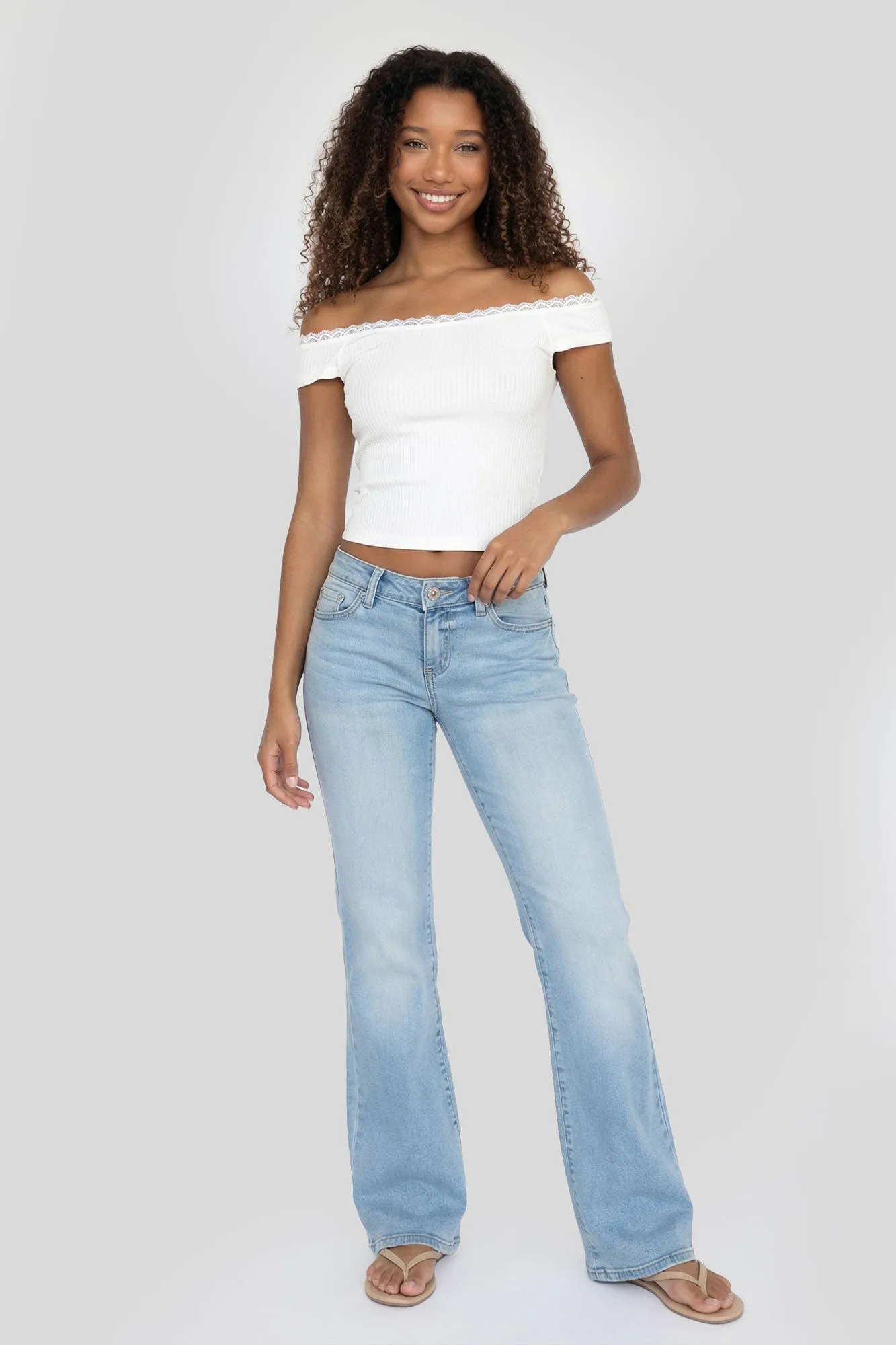 Ribbed Lace Trim Off Shoulder Top sold by Charlotte Russe product image thumbnail 5