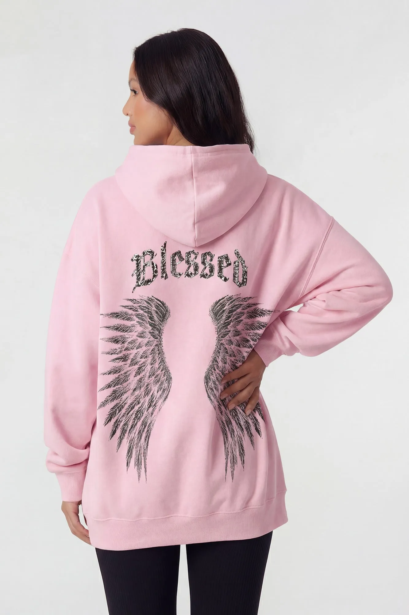 Graphic Striped Zip-Up Boyfriend Hoodie sold by Charlotte Russe product image thumbnail 4