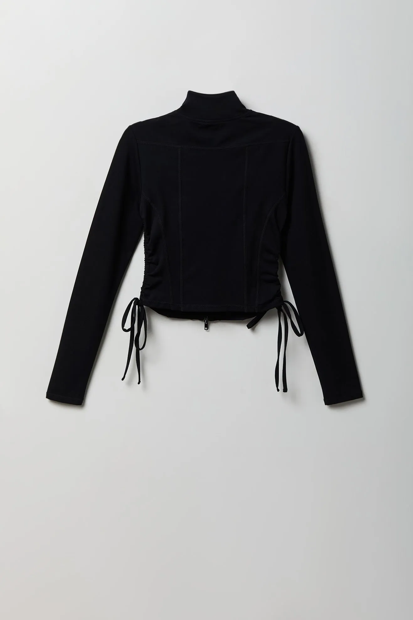 Active High Density Cinched 2 Way Zip Up Jacket sold by Charlotte Russe product image thumbnail 4