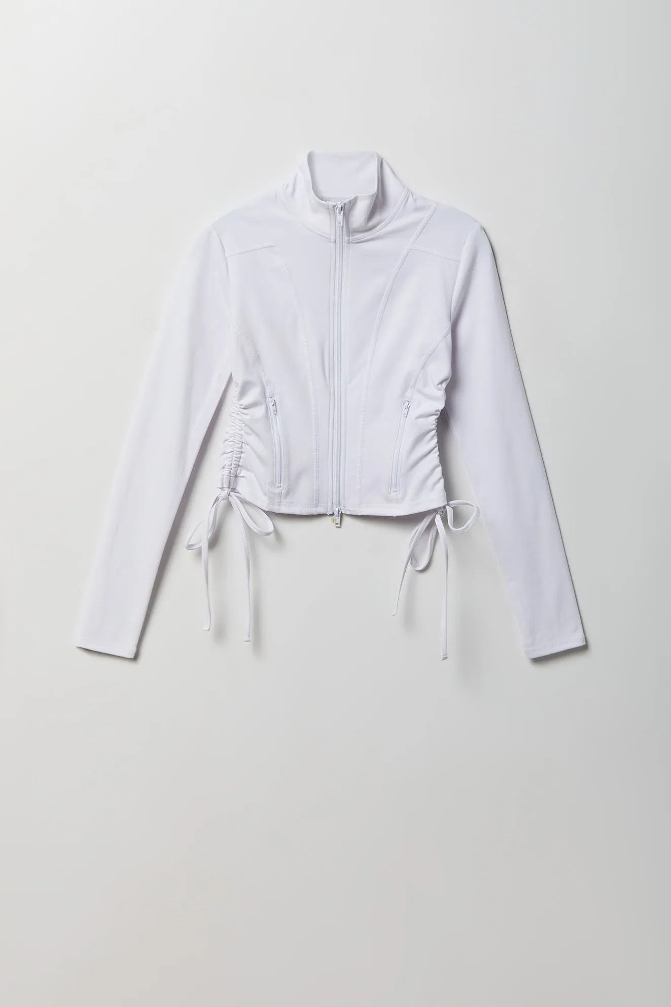 Active High Density Cinched 2 Way Zip Up Jacket sold by Charlotte Russe product image thumbnail 5