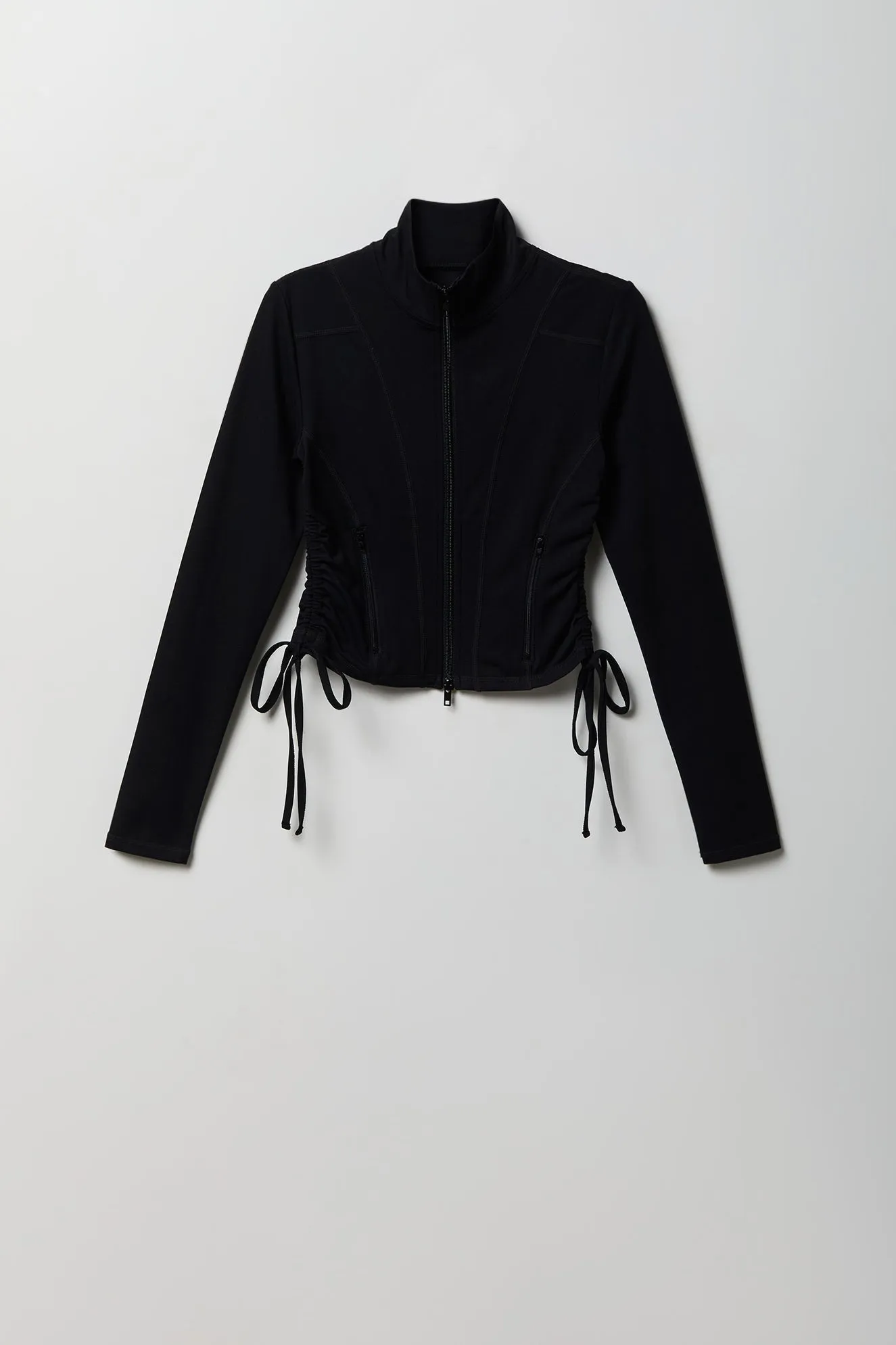 Active High Density Cinched 2 Way Zip Up Jacket sold by Charlotte Russe product image thumbnail 3
