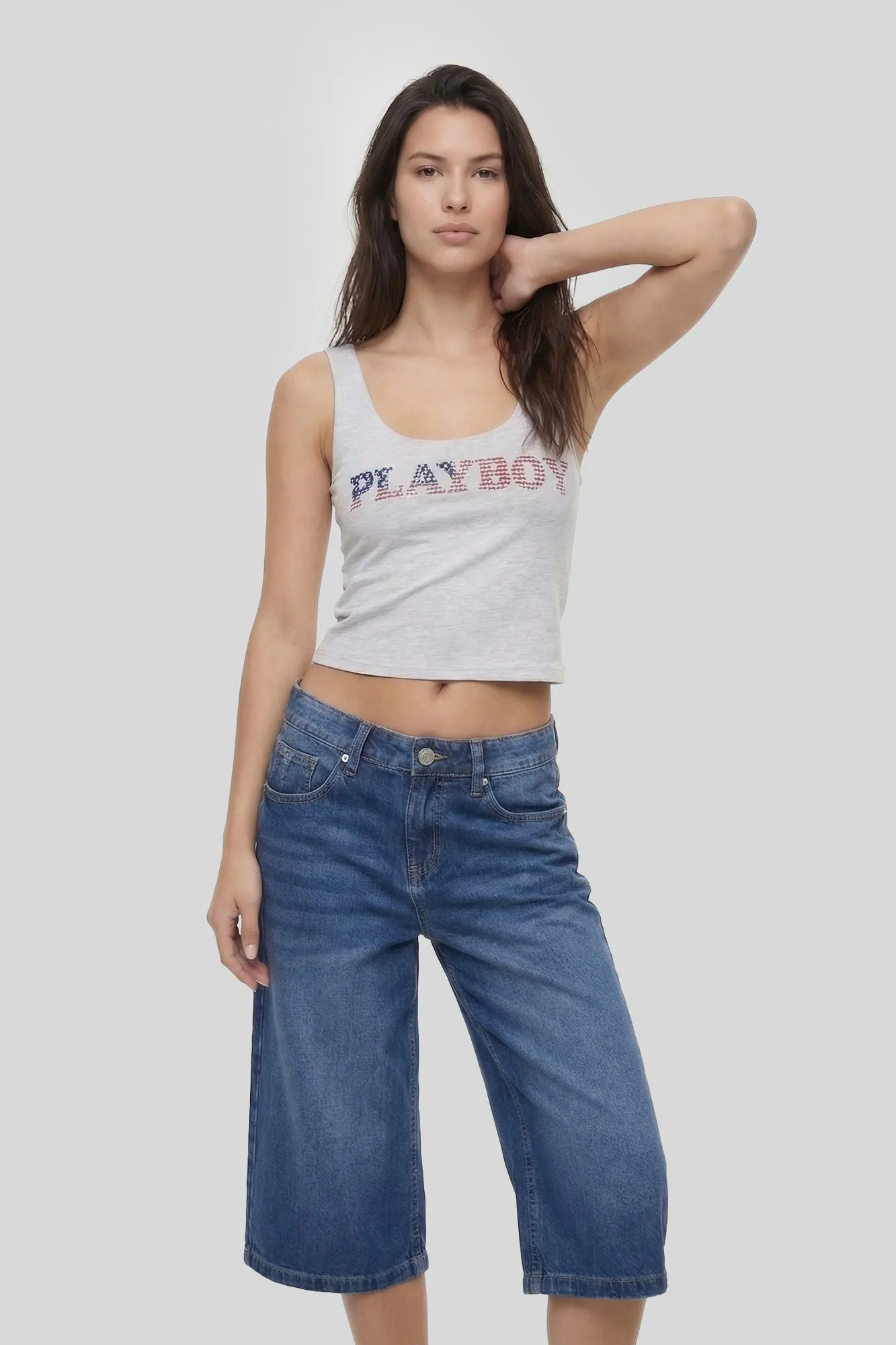 Playboy Graphic Cropped Tank sold by Charlotte Russe