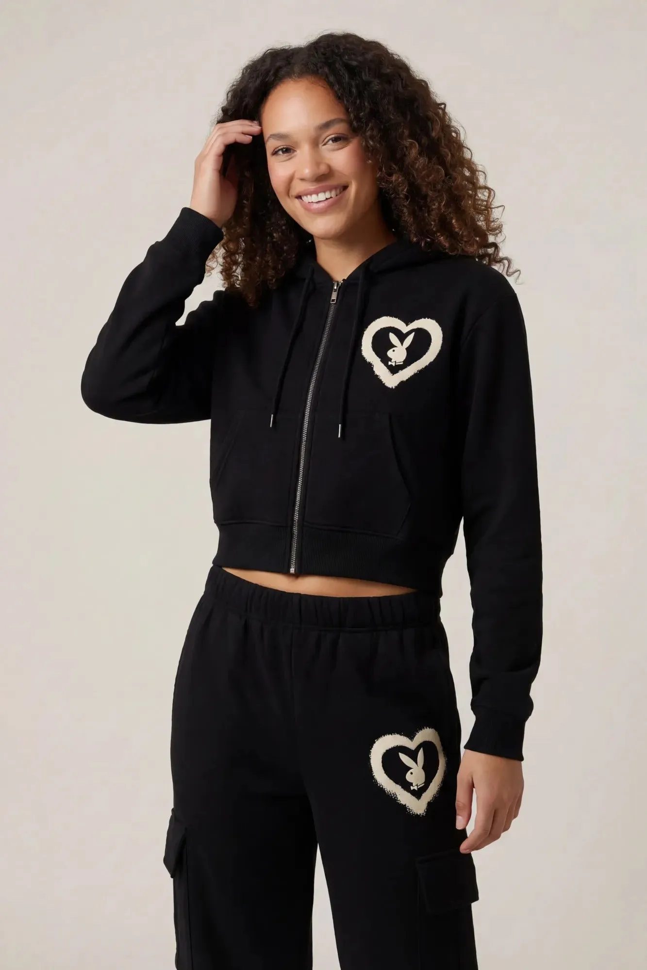 Playboy Fleece Zip-Up Hoodie sold by Charlotte Russe product image thumbnail 5