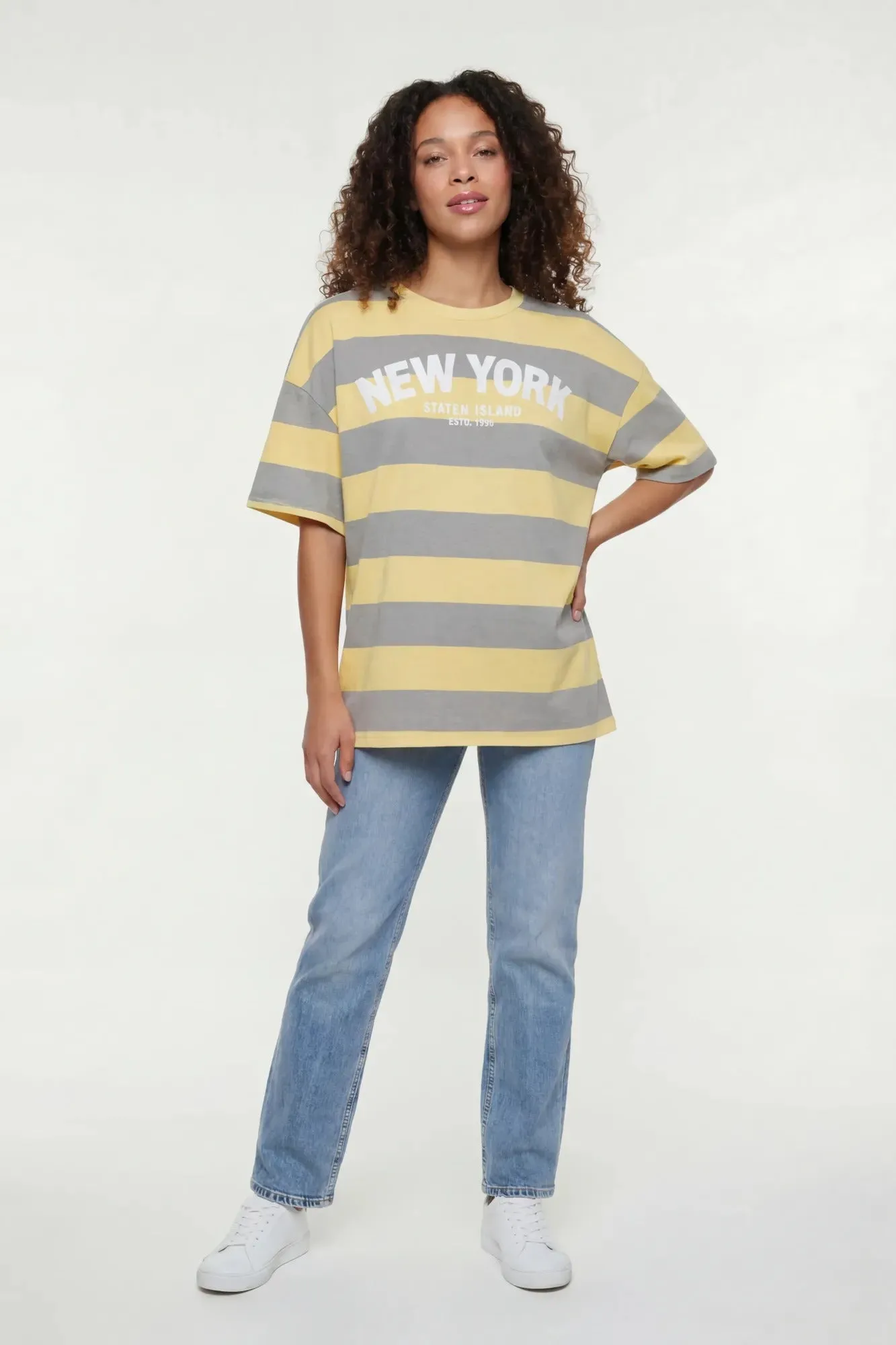 Luxe Heavy Cotton Striped Graphic T-Shirt sold by Charlotte Russe product image thumbnail 3