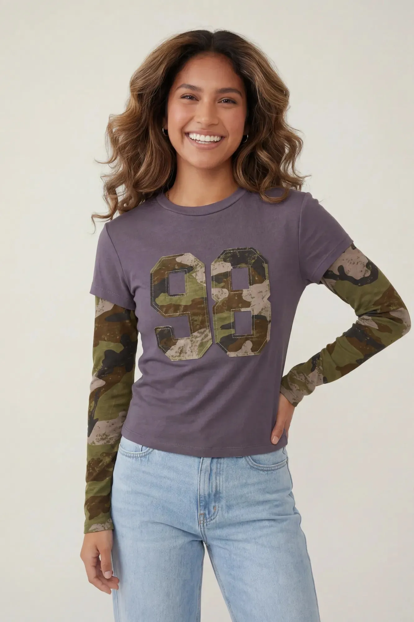Double Sleeve Graphic T-Shirt sold by Charlotte Russe product image thumbnail 5