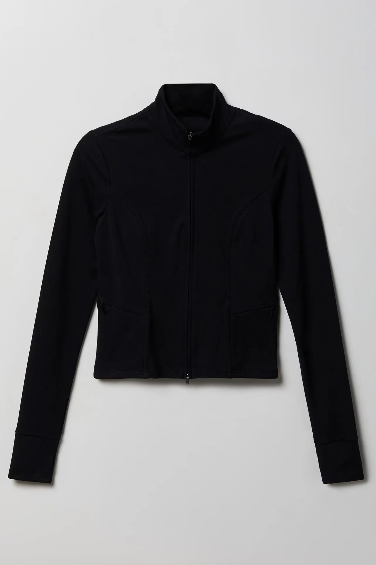 Active High Density 2-Way Zip Jacket sold by Charlotte Russe product image thumbnail 3