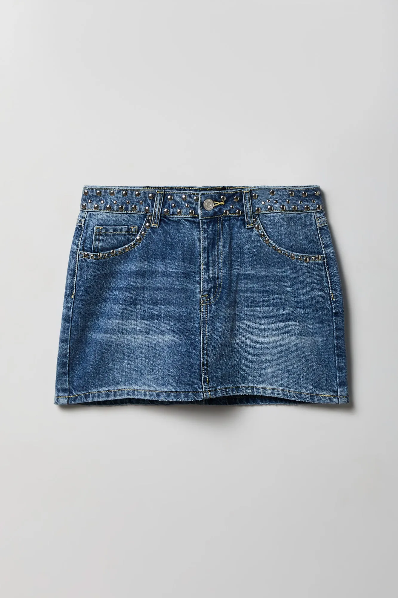 Studded Denim Mini Skirt sold by Charlotte Russe product image thumbnail 3