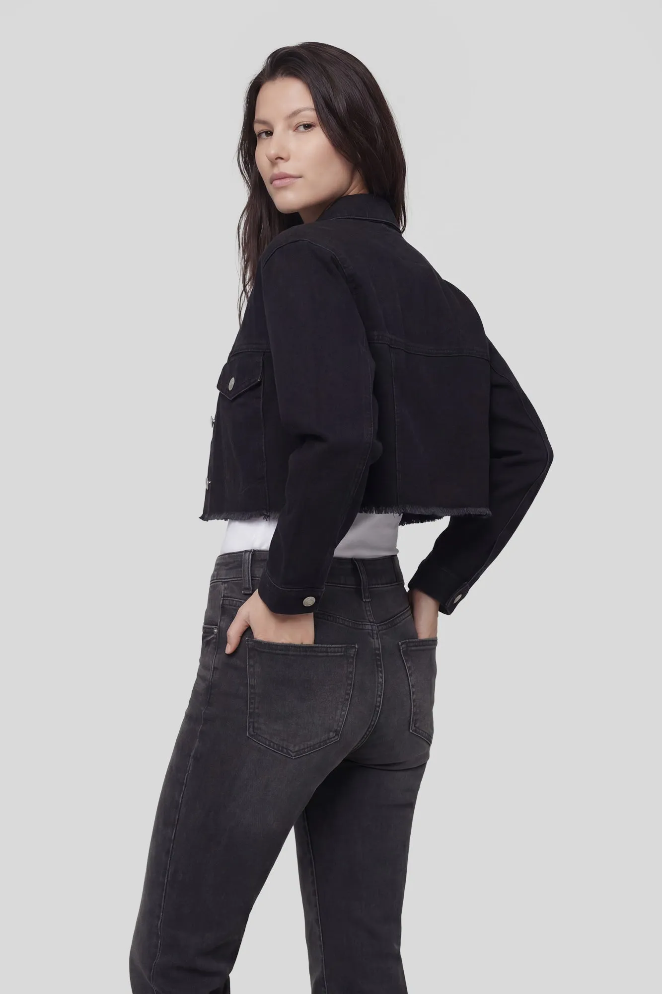 Cropped Denim Jacket sold by Charlotte Russe product image thumbnail 5