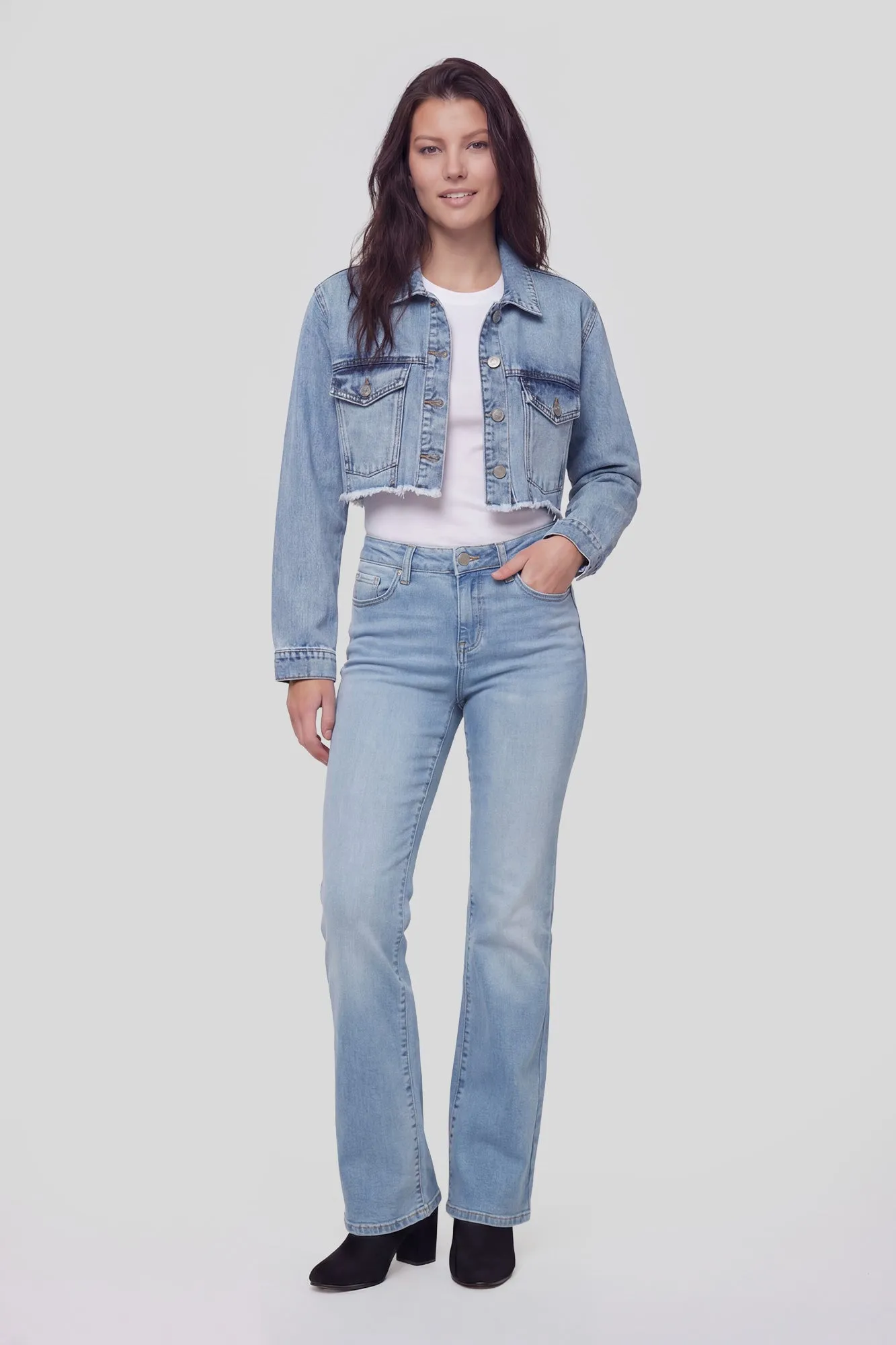 Cropped Denim Jacket sold by Charlotte Russe product image thumbnail 3