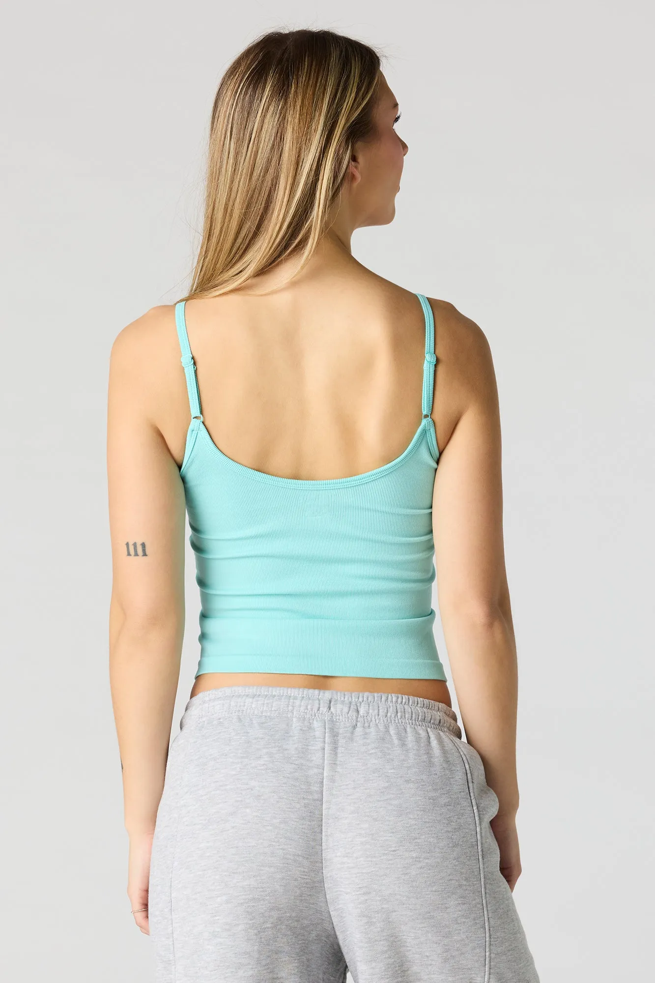 Braless Seamless Ribbed V-Neck Cami sold by Charlotte Russe product image thumbnail 2