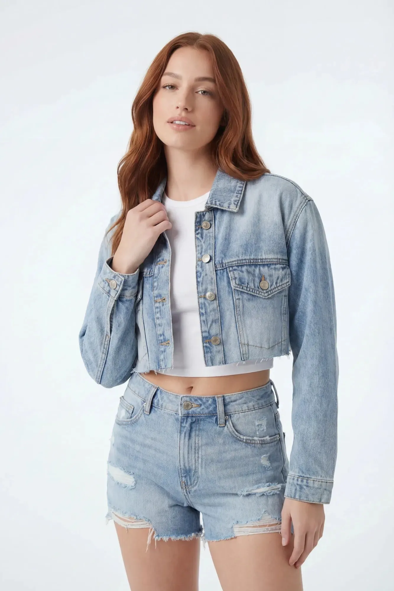 Cropped Denim Jacket sold by Charlotte Russe