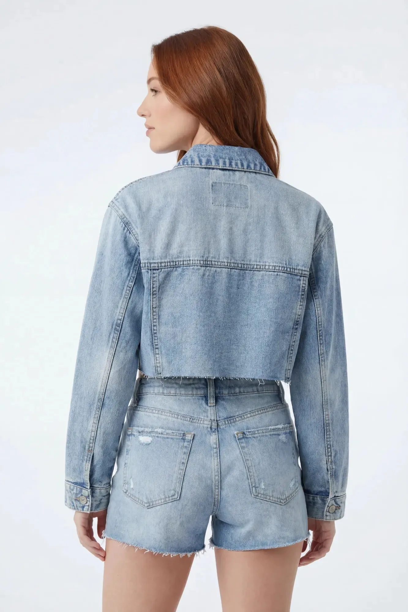 Cropped Denim Jacket sold by Charlotte Russe product image thumbnail 2