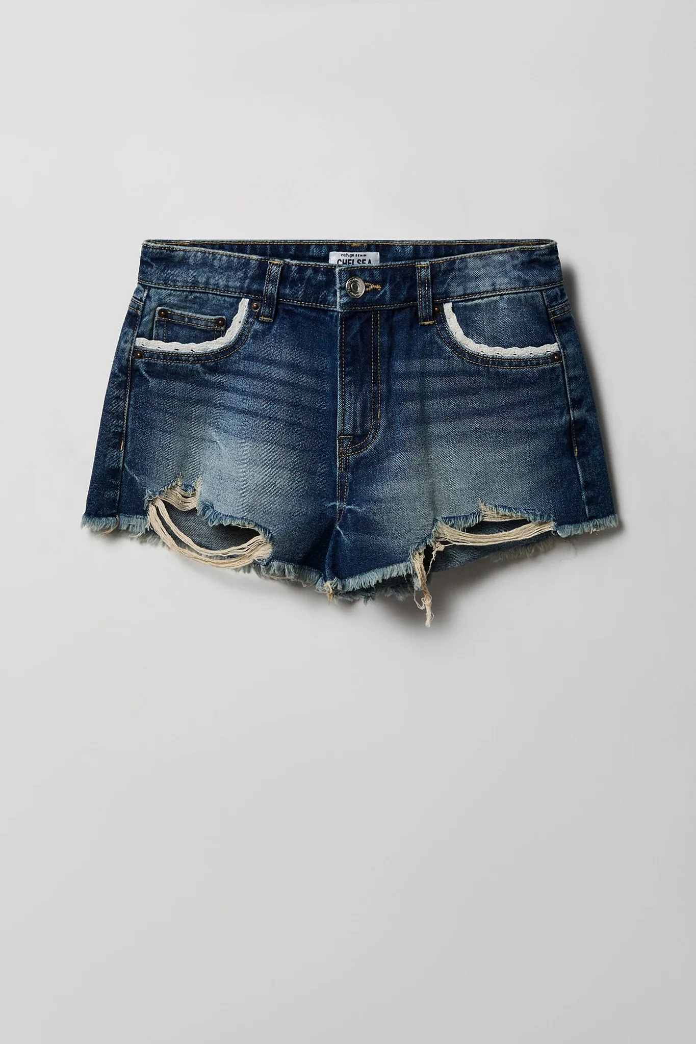 Lace Trim Denim Short sold by Charlotte Russe product image thumbnail 5