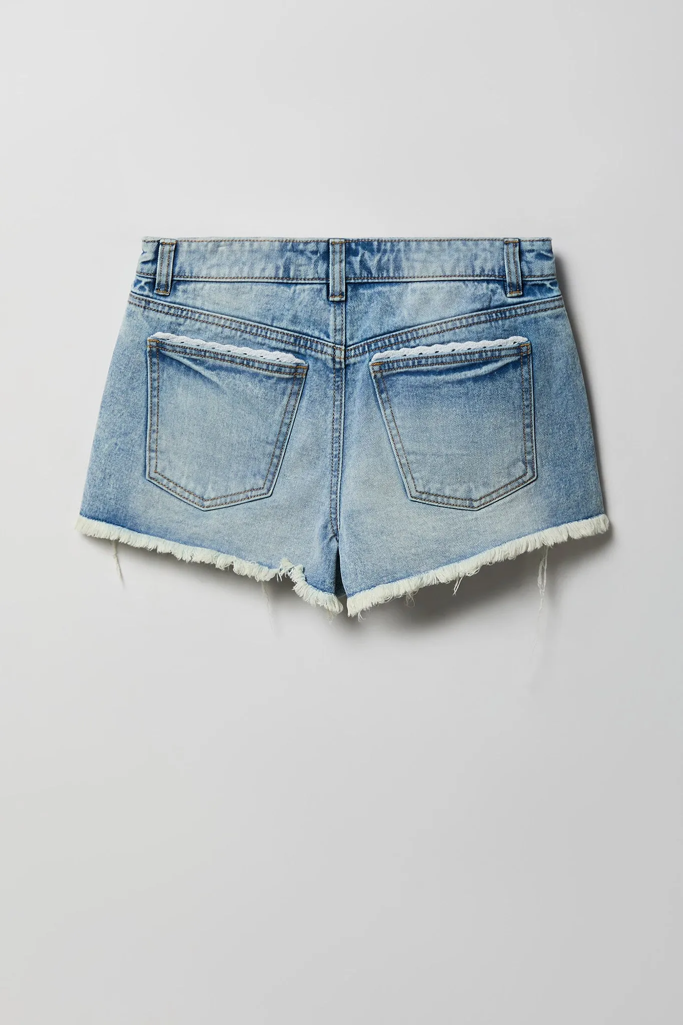 Lace Trim Denim Short sold by Charlotte Russe product image thumbnail 4