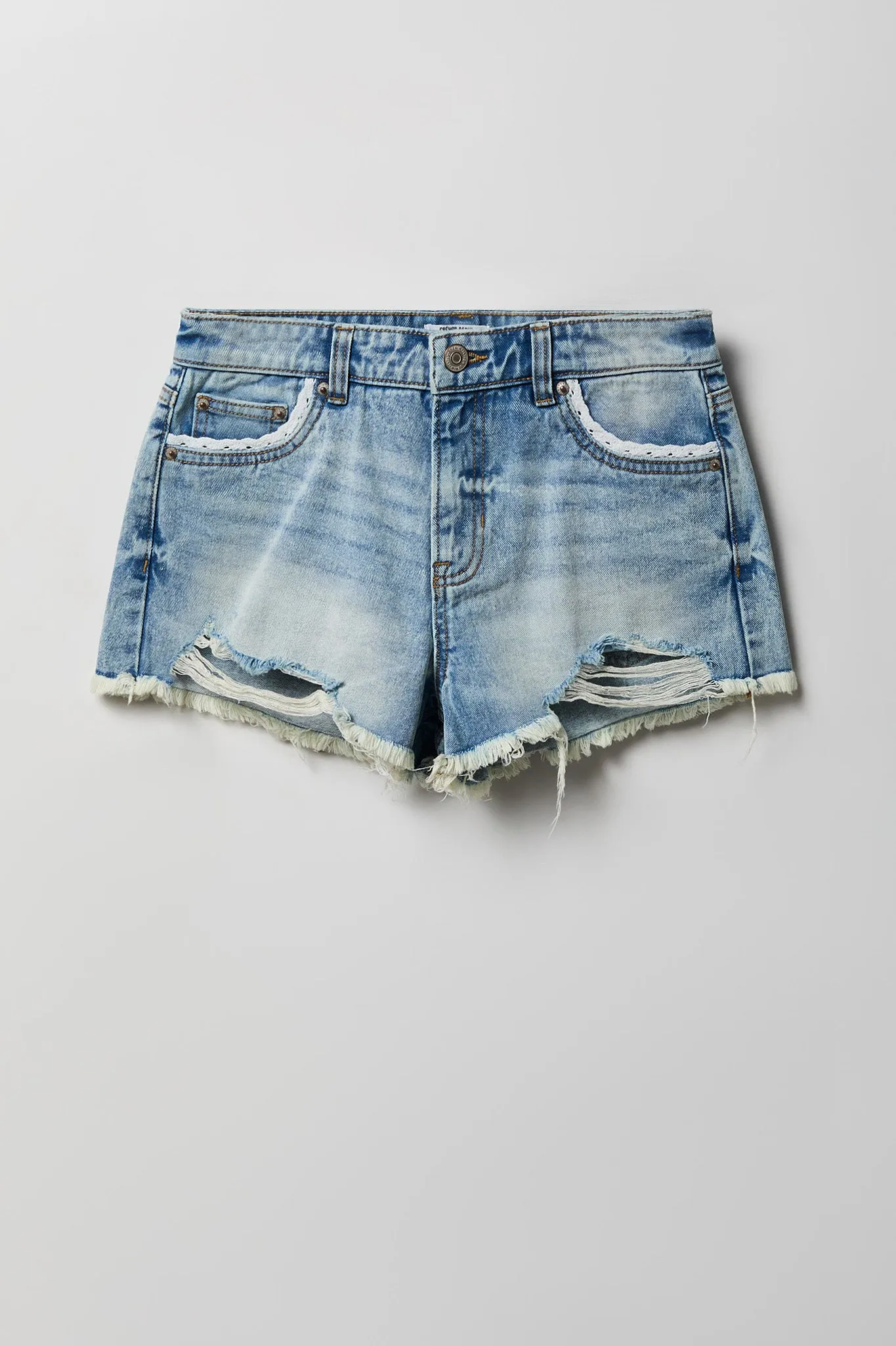 Lace Trim Denim Short sold by Charlotte Russe product image thumbnail 3