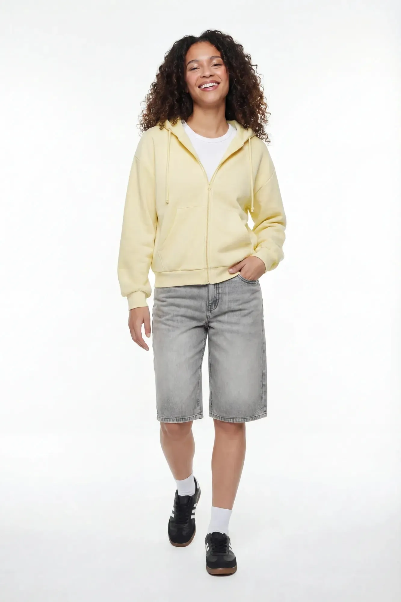 Boxy Zip-Up Fleece Hoodie sold by Charlotte Russe product image thumbnail 3