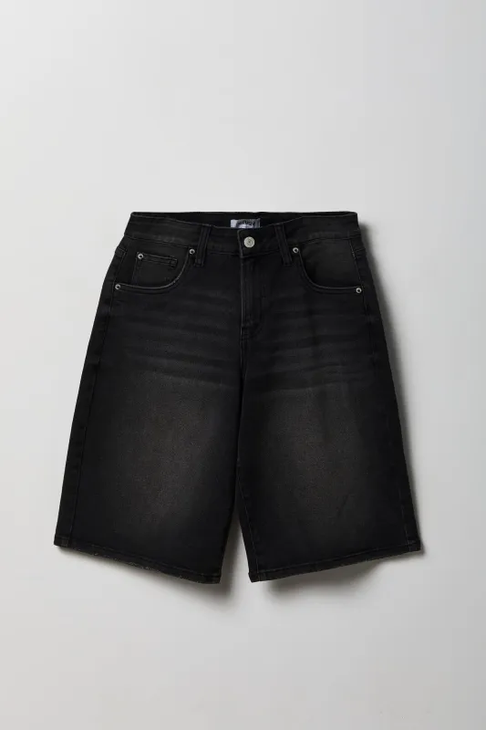 Stretch Low Rise Washed Black Jort made by Stitches