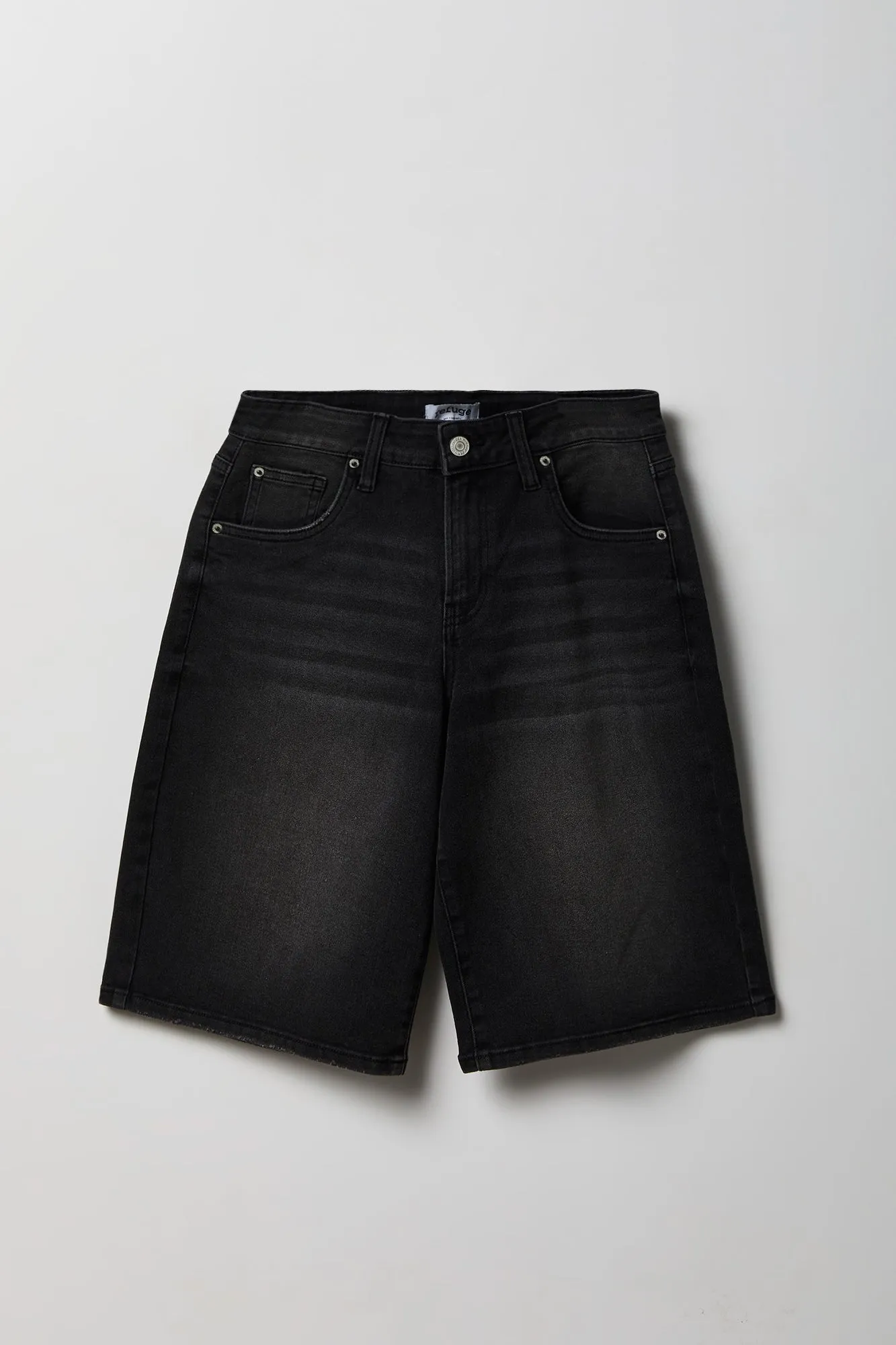 Stretch Low Rise Washed Black Jort sold by Charlotte Russe