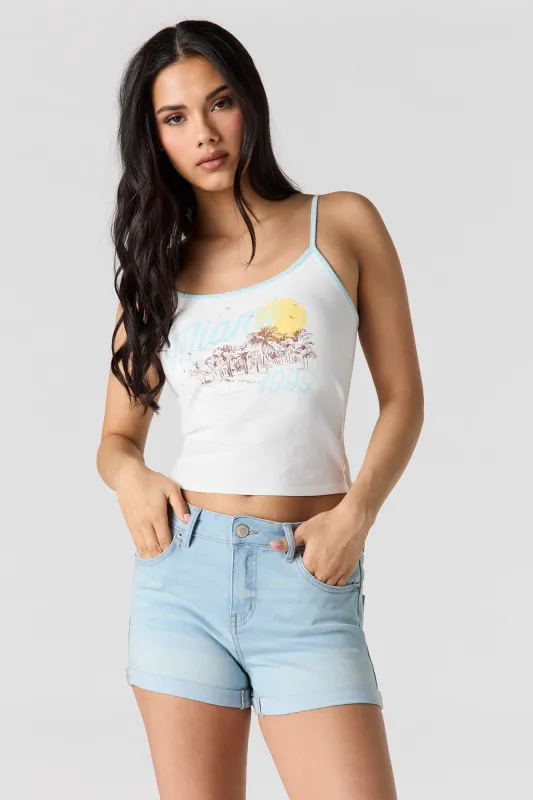 Miami Stretch High Rise Light Denim Short made by Stitches