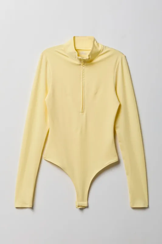 Contour Half Zip Long Sleeve Bodysuit made by Stitches
