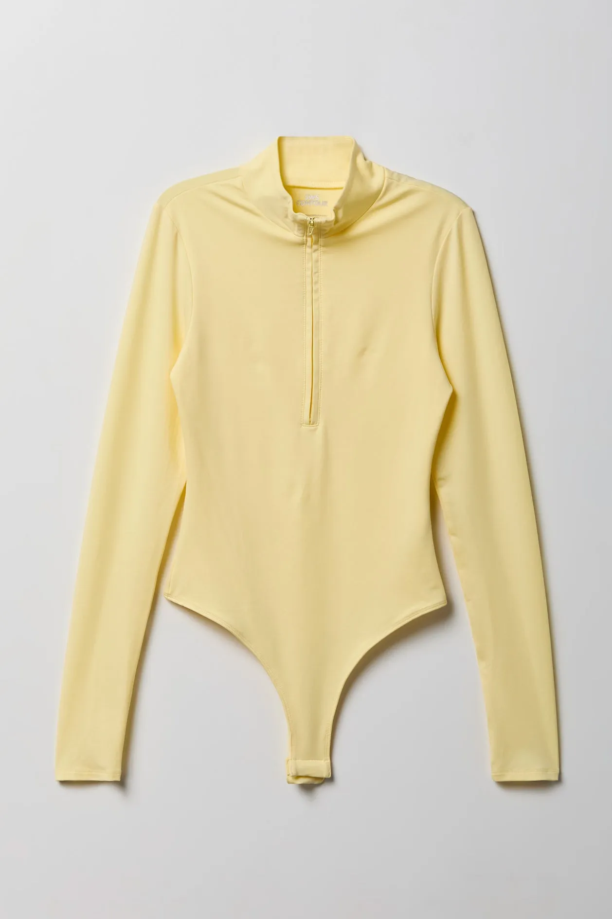 Contour Half Zip Long Sleeve Bodysuit sold by Charlotte Russe