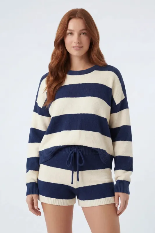 Striped Sweater & Knit Short Set made by Charlotte Russe