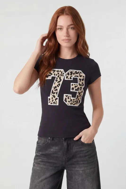 Graphic Ribbed T-Shirt made by Stitches