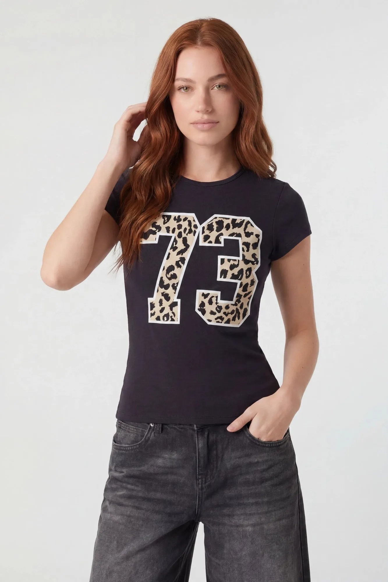 Graphic Ribbed T-Shirt sold by Charlotte Russe