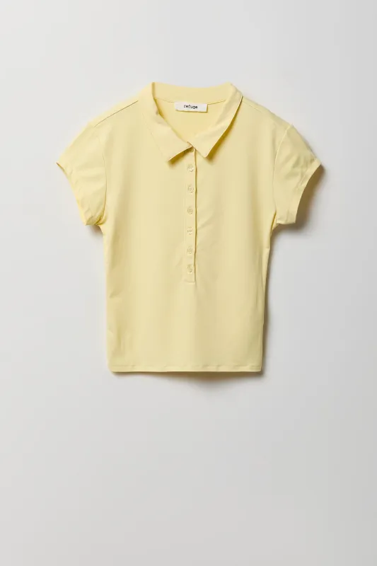 Contour Button-Up Polo made by Stitches
