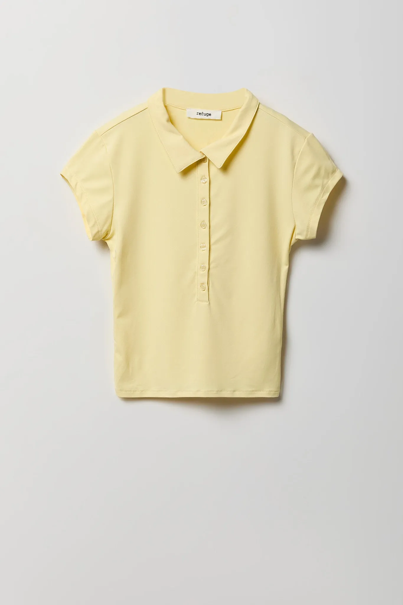 Contour Button-Up Polo sold by Charlotte Russe