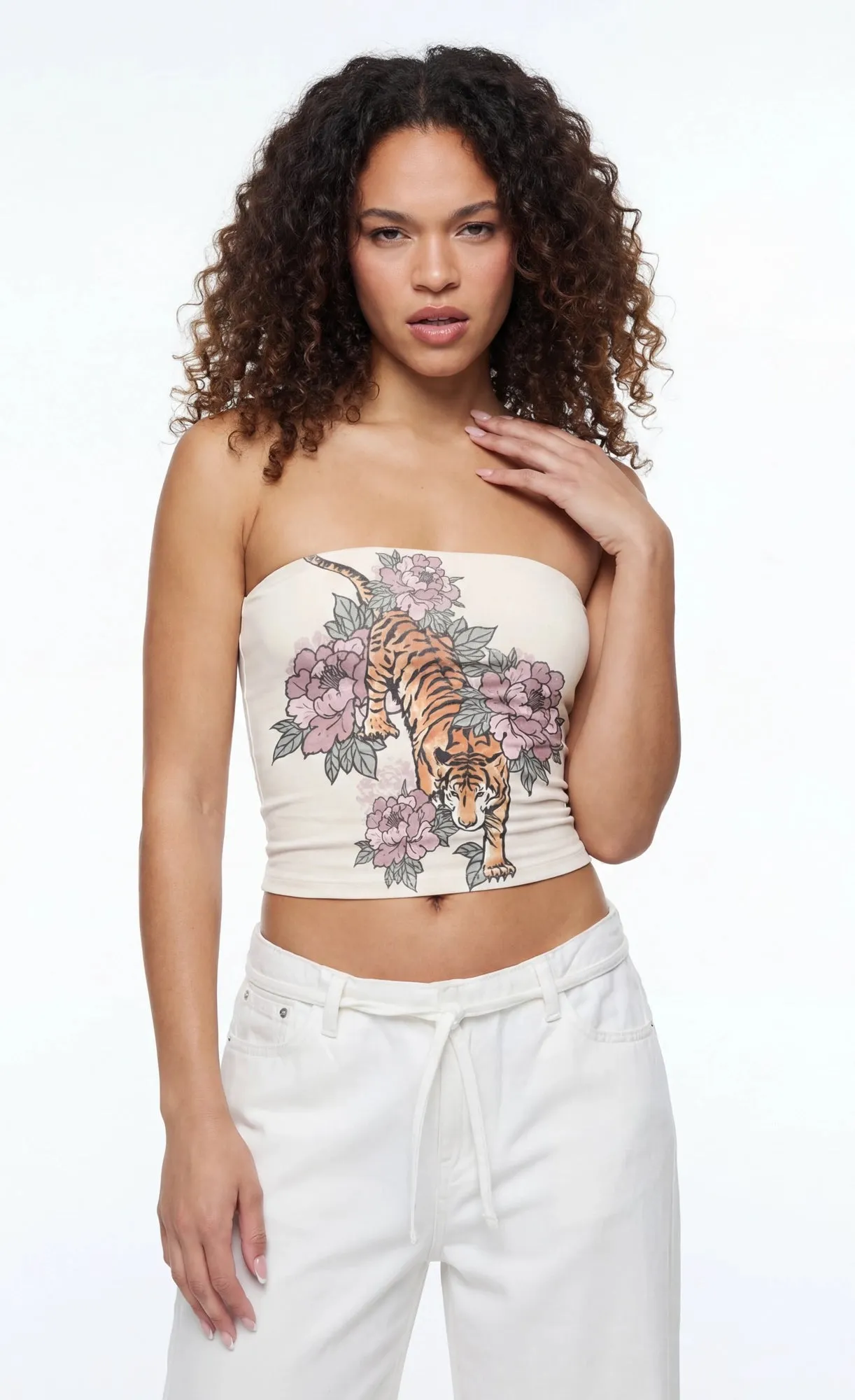 Printed Tube Top sold by Charlotte Russe