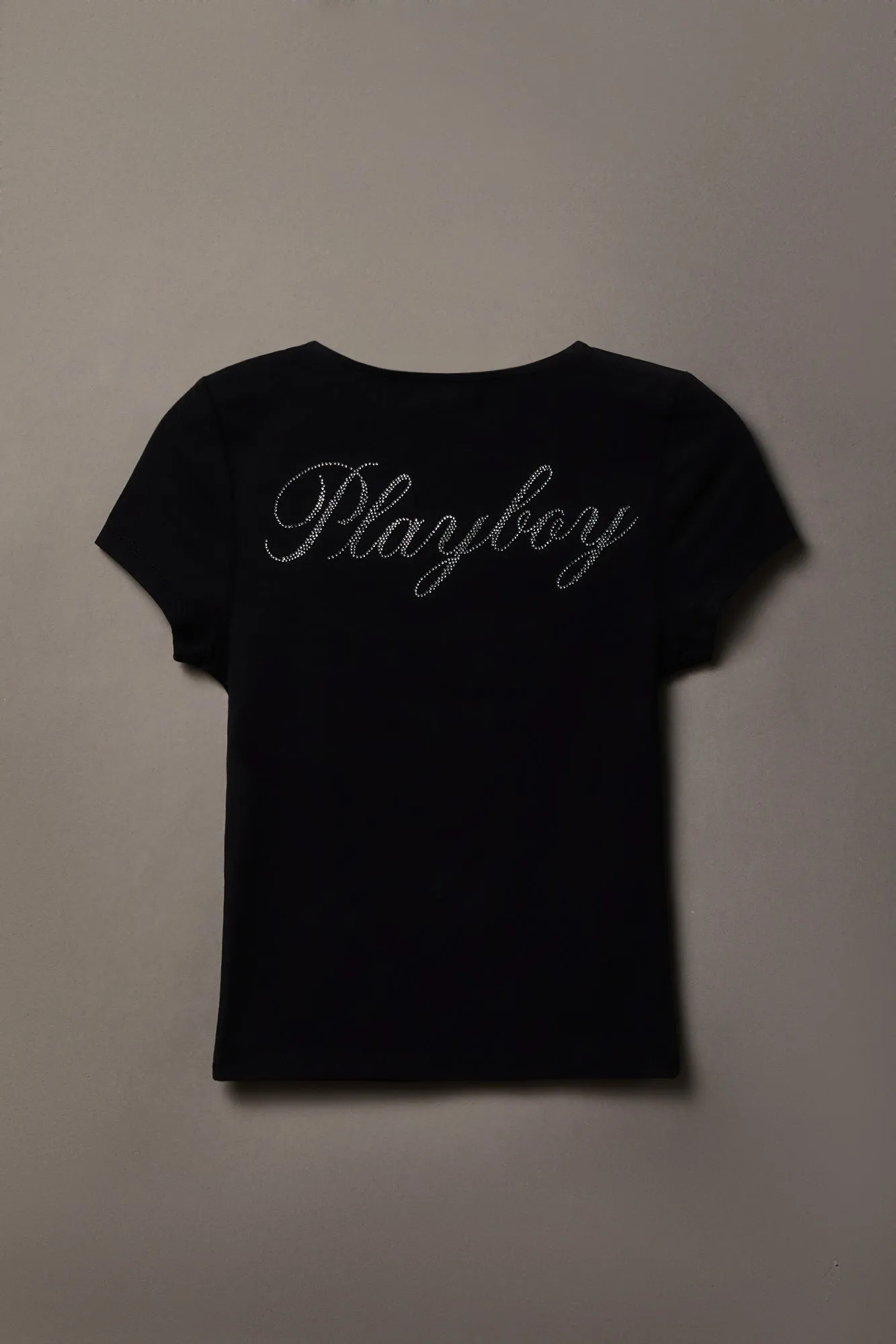 Soft Contour Playboy Rhinestone Square Neck T-Shirt sold by Charlotte Russe product image thumbnail 2
