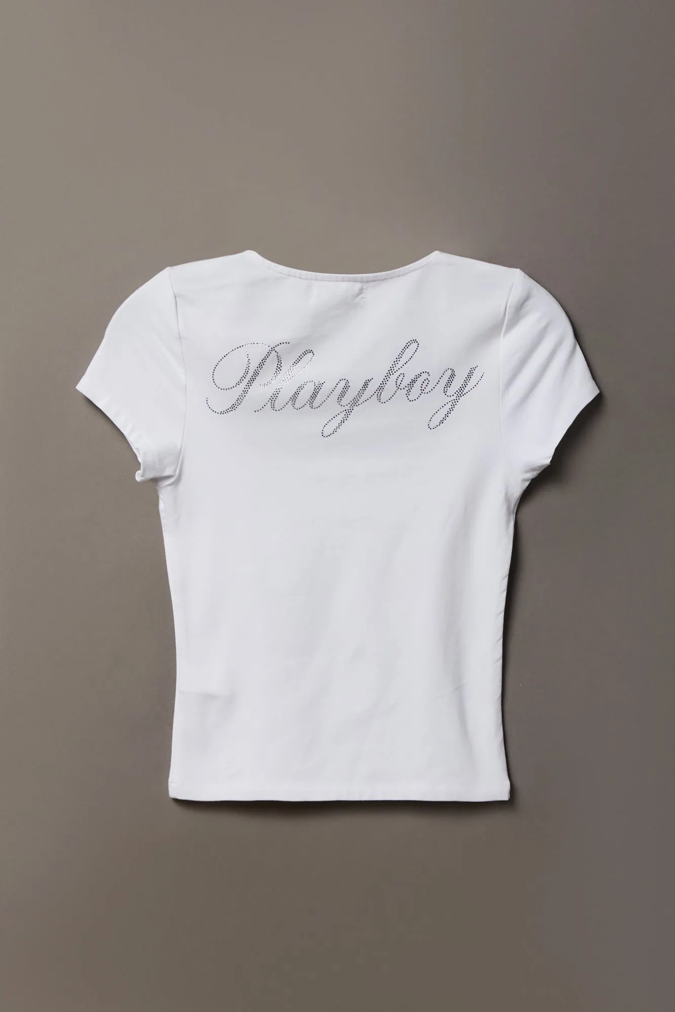 Soft Contour Playboy Rhinestone Square Neck T-Shirt sold by Charlotte Russe product image thumbnail 4