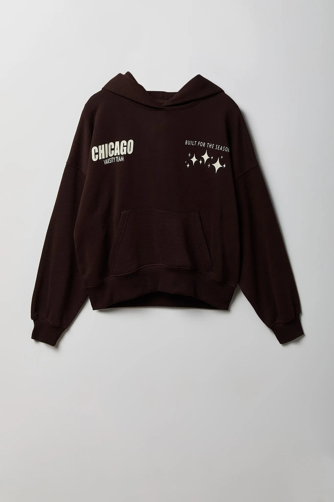 Graphic Boxy Fleece Hoodie sold by Charlotte Russe product image thumbnail 4