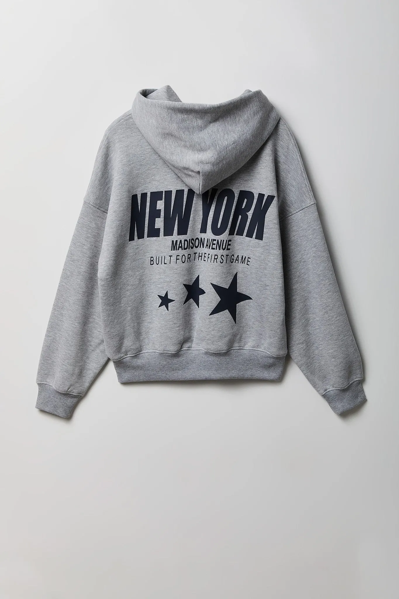 Graphic Boxy Fleece Hoodie sold by Charlotte Russe