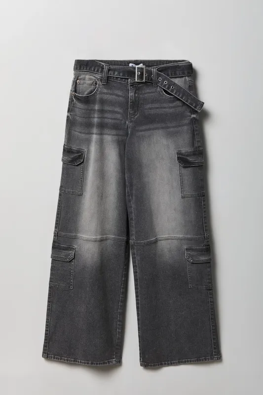 Stretch Low Rise Belted Cargo Jean made by Stitches