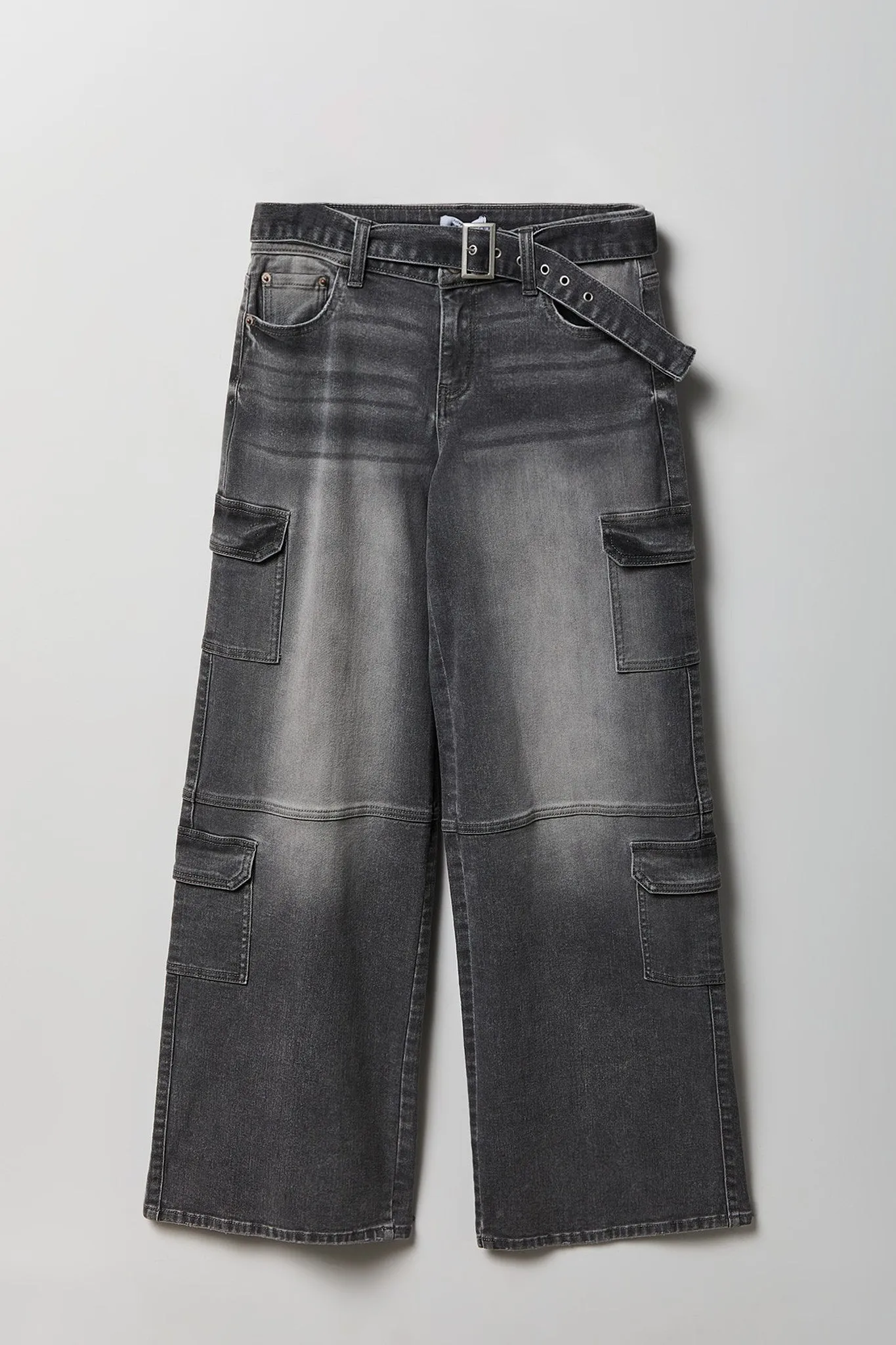 Stretch Low Rise Belted Cargo Jean sold by Charlotte Russe