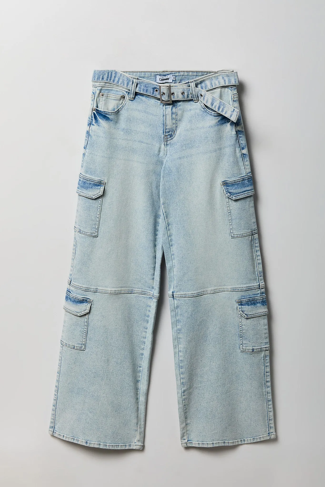 Stretch Low Rise Belted Cargo Jean sold by Charlotte Russe product image thumbnail 3